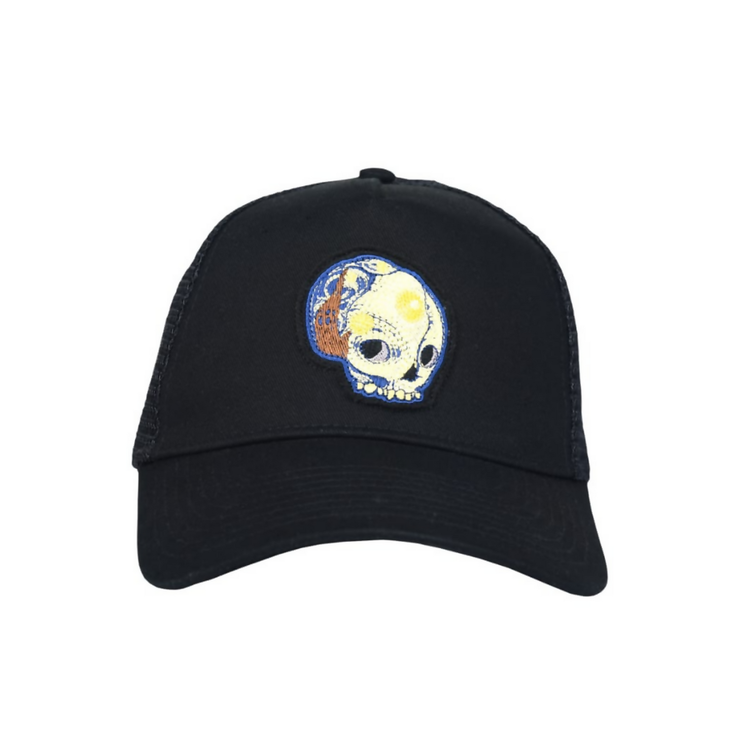 Premium Black Breathable Mesh Cap with Embroidered Vincent Patch Stylish Fashion Adjustable Cap for Men & Women