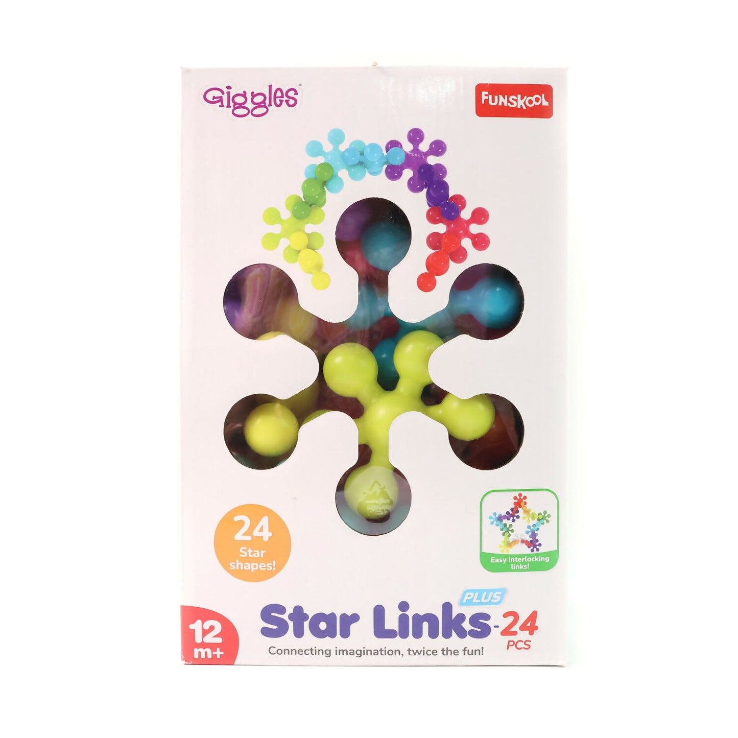 Funskool Giggles Star Links Plus – 24 Pieces Educational Building Toy Set for Kids