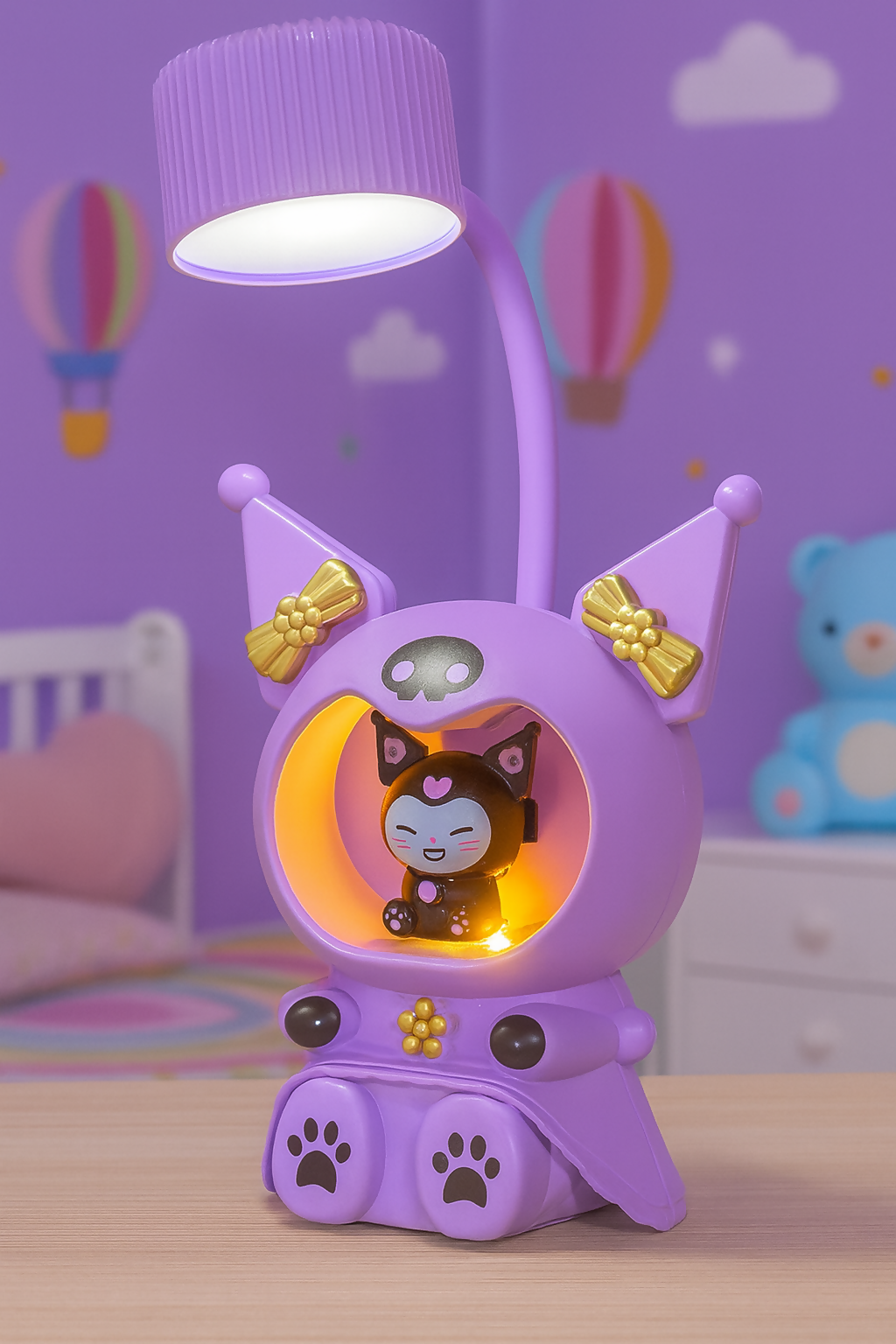 Cute Character LED Table Lamp with Night Light & USB Charging