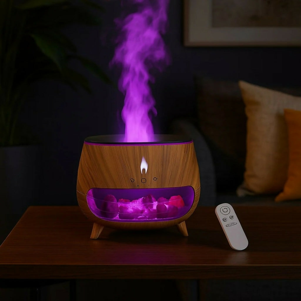 Flame Effect Aroma Diffuser with LED Light & Remote Control