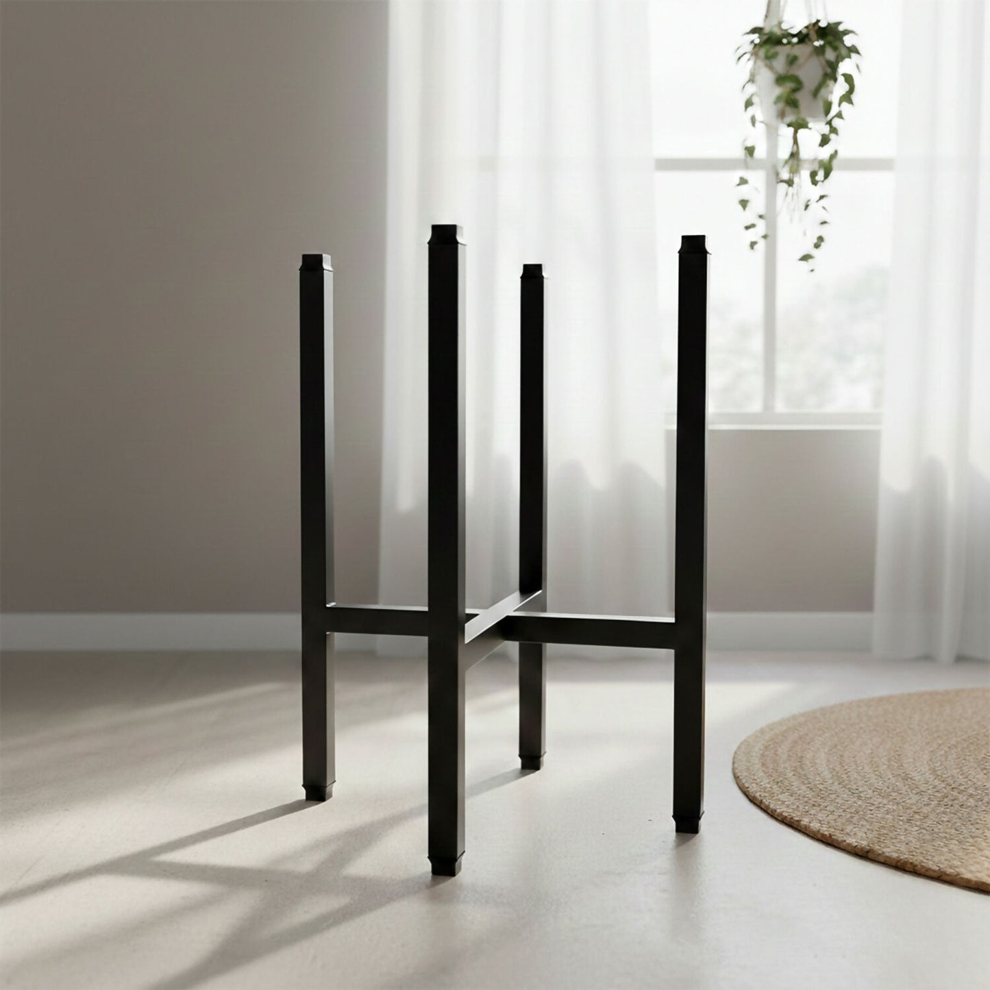 Modern Metal Floor Plant Stand for Indoor Home & Living Room Décor (10x10x15 Inch)