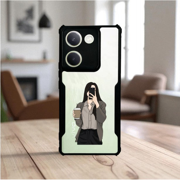 Coffee Girl Mobile Cover For Vivo Y300 Plus