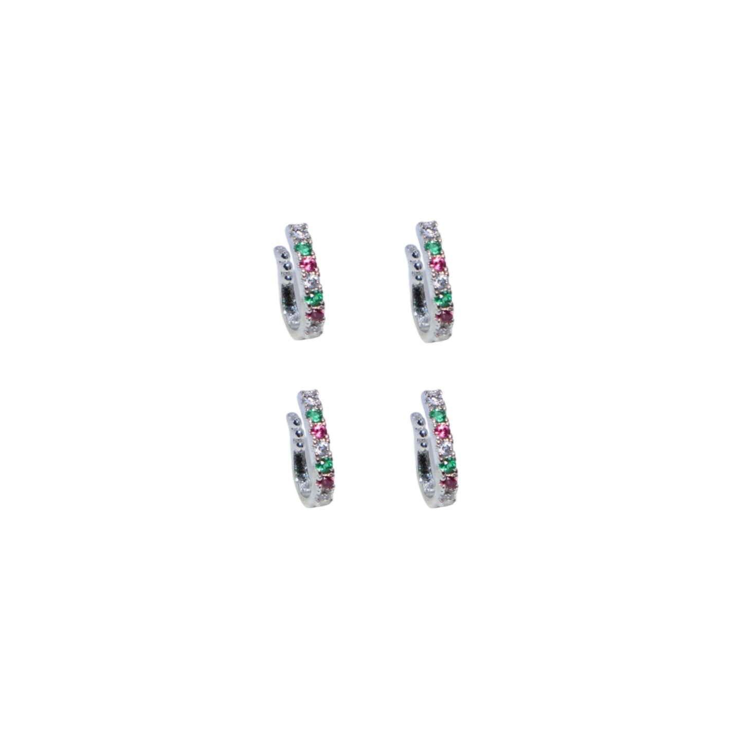 Clip-On Nose Ring Combo | Flower Stud & Double Hoop Nath Combo Pack of 4