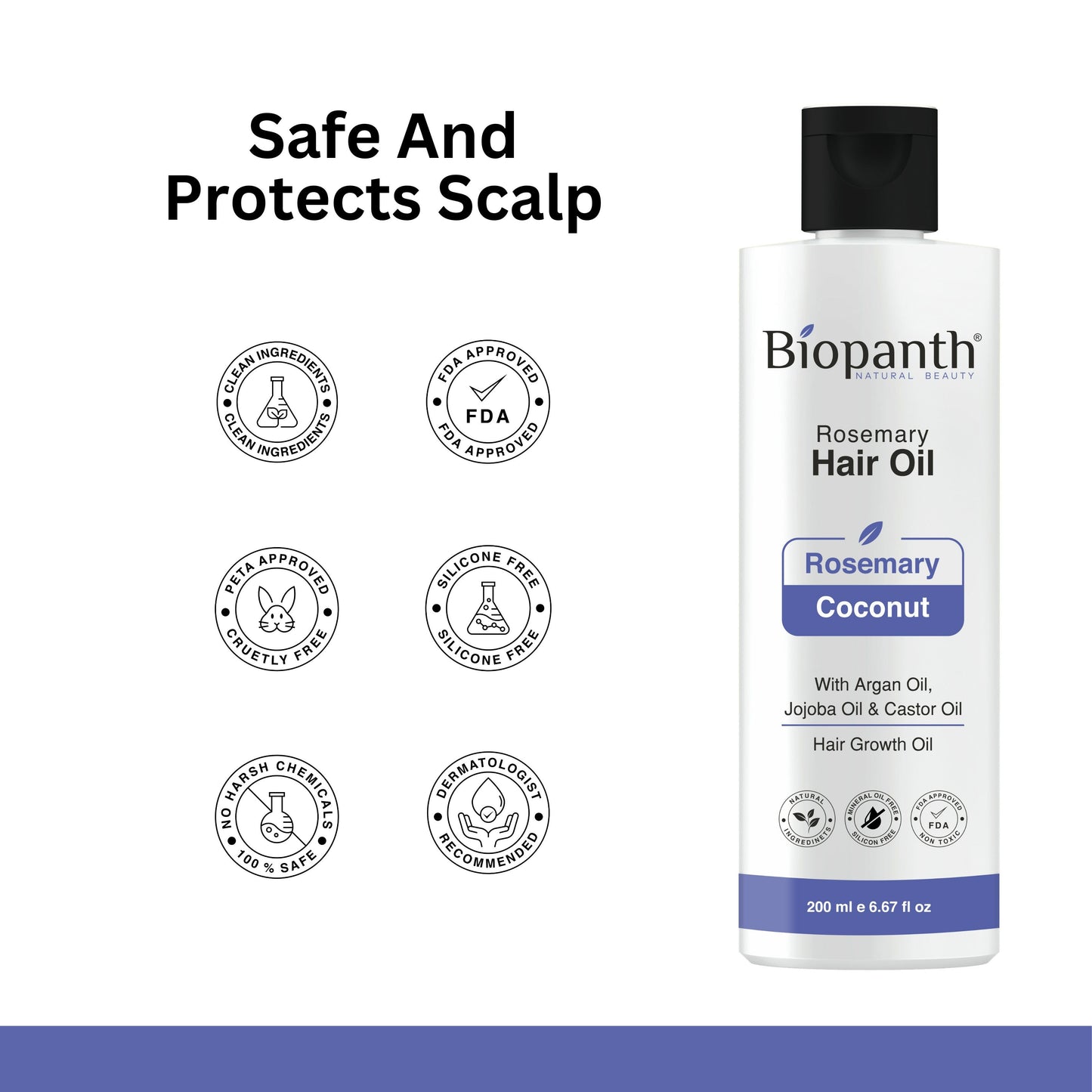 Application of herbal hair oil on scalp showing healthy hair