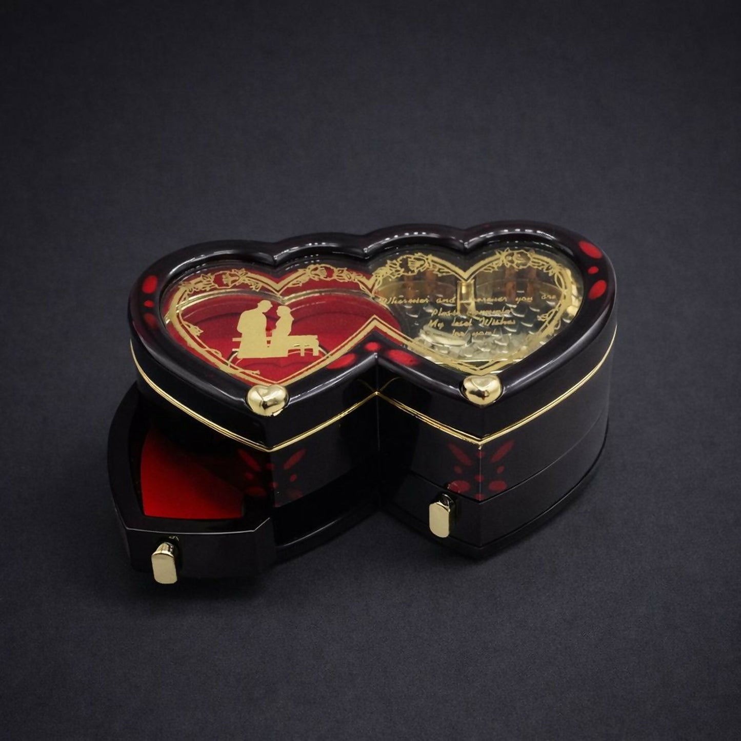 Heart Shaped Musical Jewelry Box with LED Light & Mirror | Romantic Gift Box