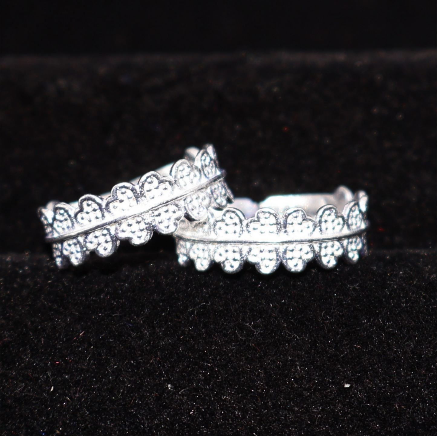 Silver plated Scalloped Heart Toe Ring Bichiya for women and girls