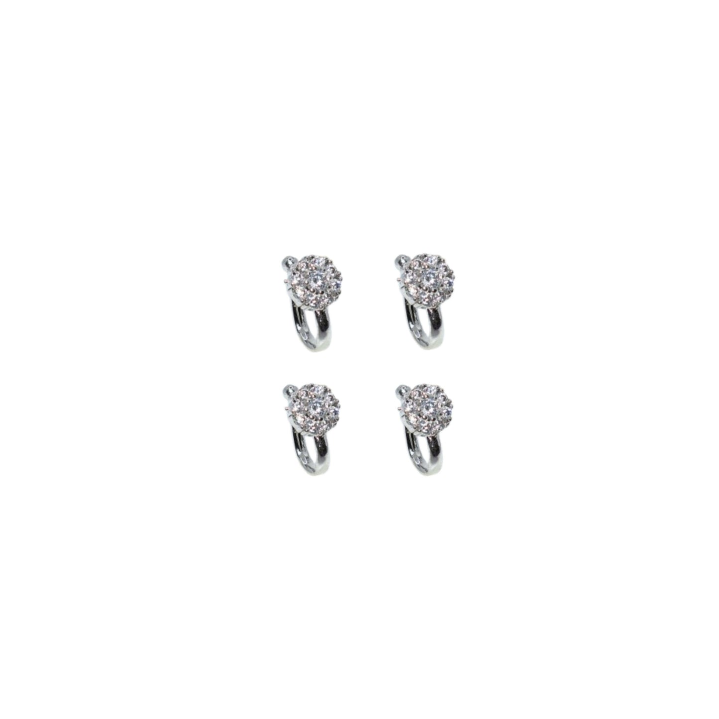 Non-Piercing CZ Pave Nose Cuff | Multi-Color Stone Set Combo Pack of 4