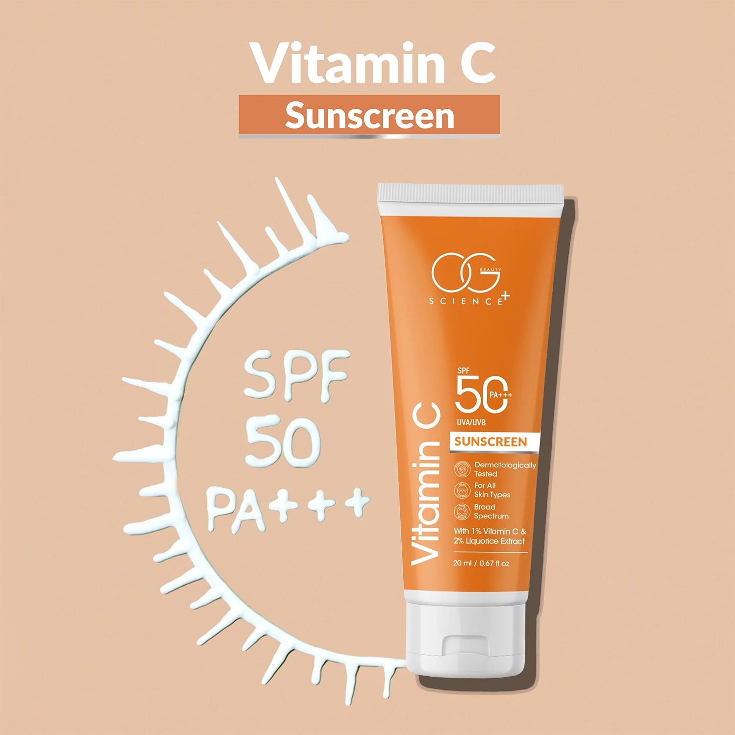 Og beautyVitamin C Sunscreen SPF 50 PA+++ (1 Pc / 20Ml)