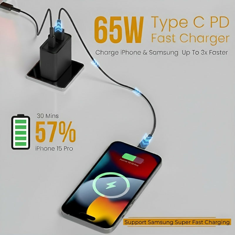 UNITEQ HyperGaN charger with USB-C and USB-A ports