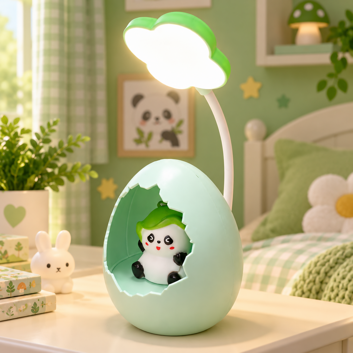 Pastel Panda Cloud Lamp in a Cosy Nursery