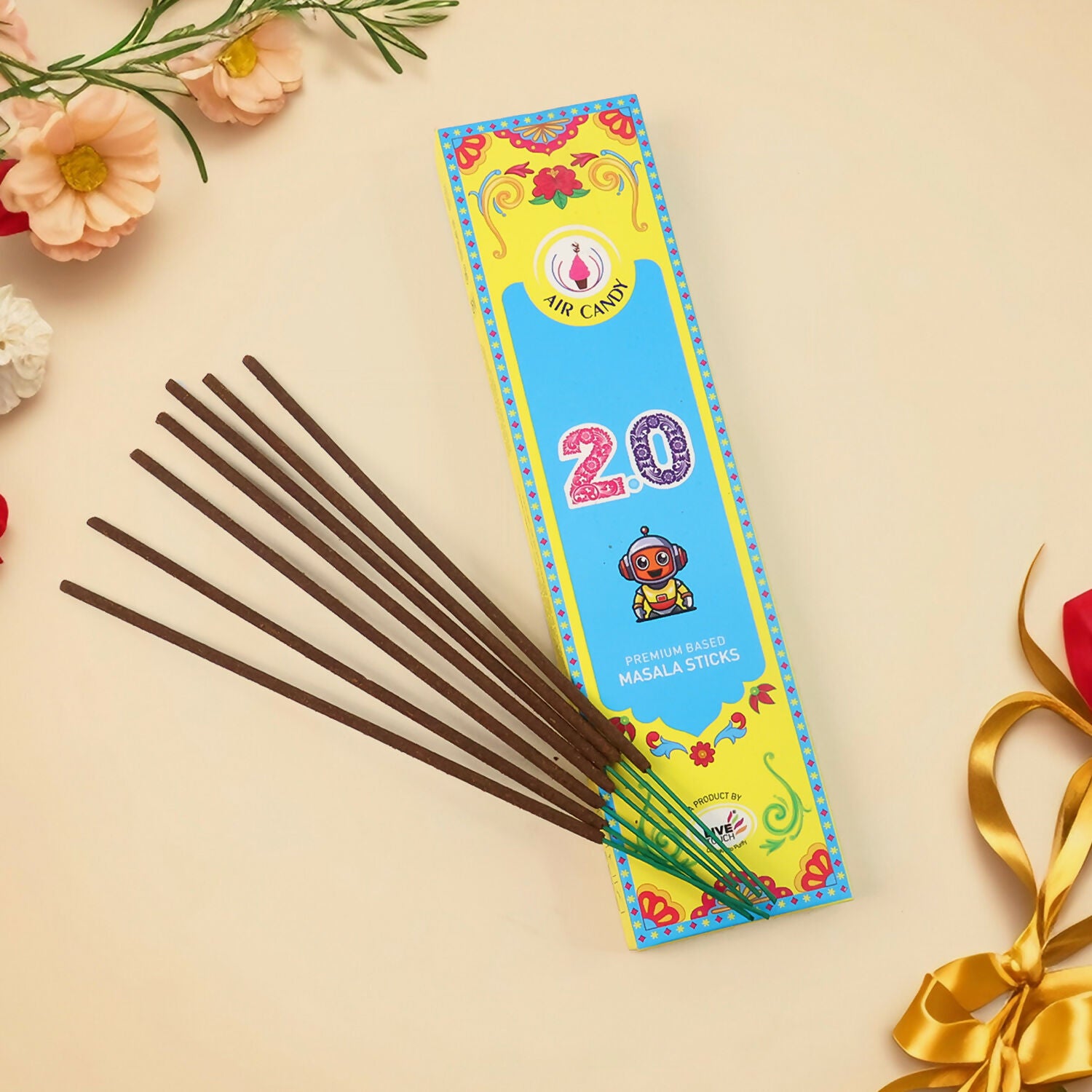 Air Candy 2.0 Premium Masala Incense Sticks – Refreshing Long-Lasting Fragrance for Meditation, Prayer & Home Ambience (Pack of 10 Sticks)
