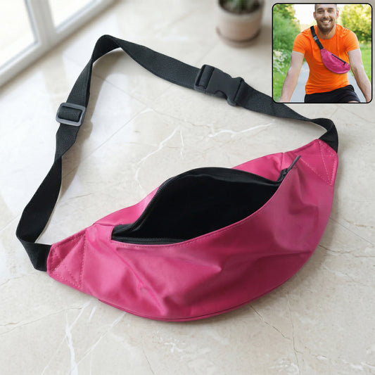 Adjustable travel waist bag with zipper pocket