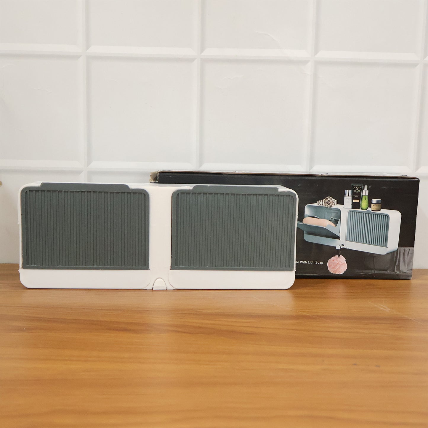 Wall Mounted 4-Compartment Bathroom Storage & Soap Holder