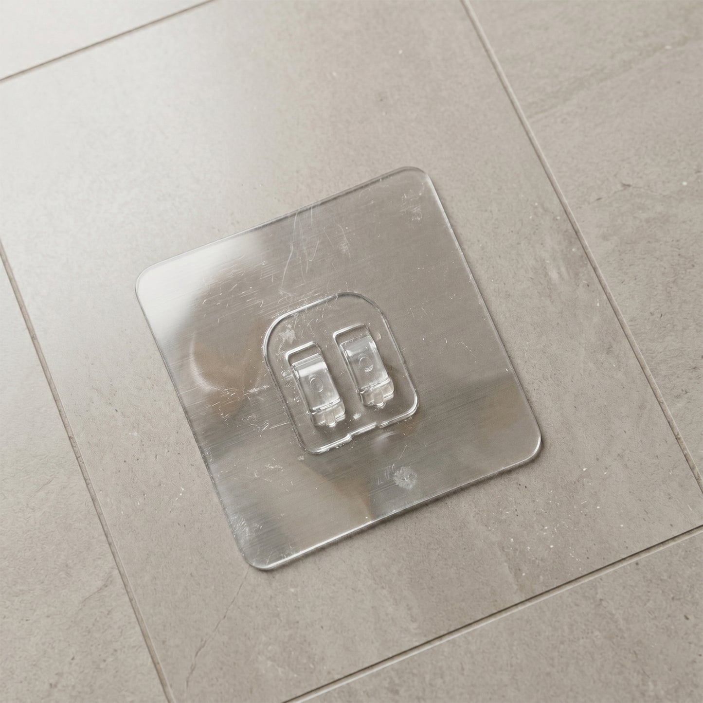 Transparent adhesive wall hook holding keys & small accessories