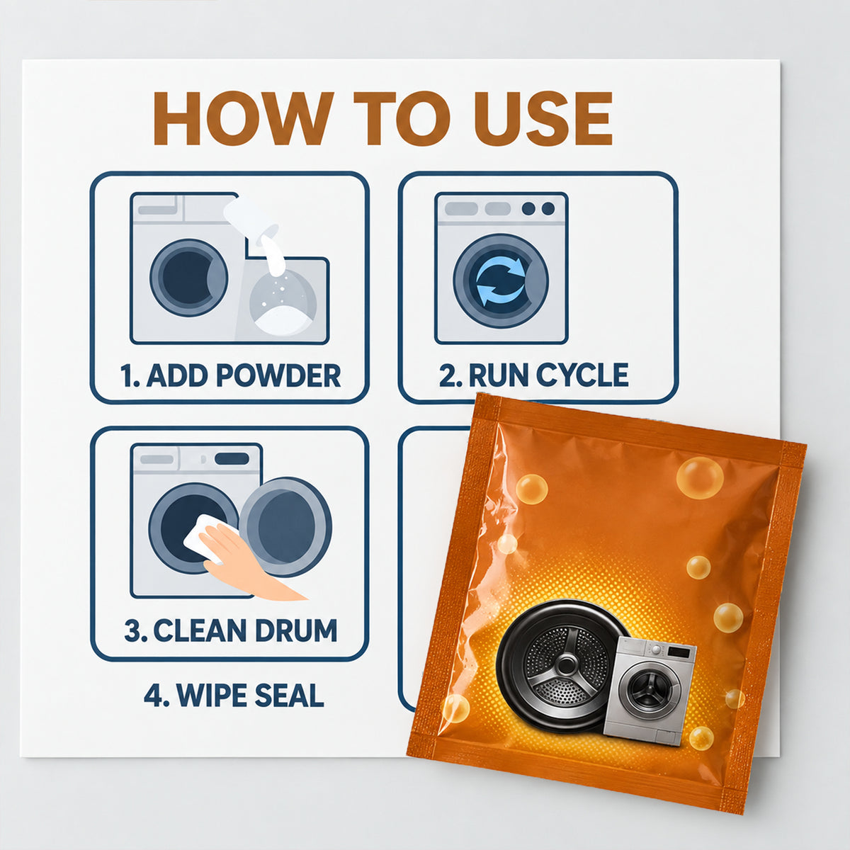 Washing Machine Drum Cleaner Powder 100 g for Deep Cleaning (1 Pc)