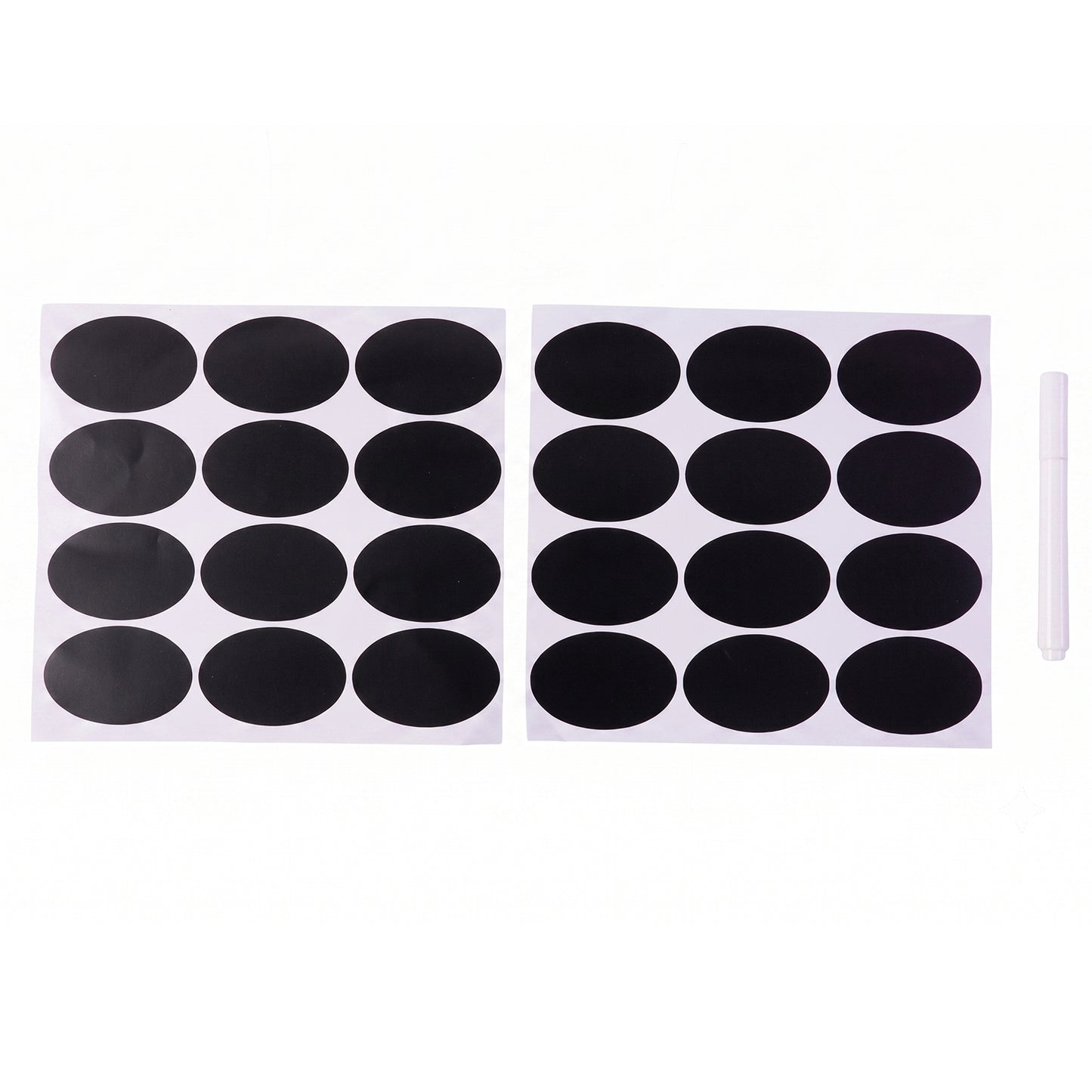 Oval Chalkboard Sticker Labels with Marker Pen, Reusable Jar Labels (1 Set)