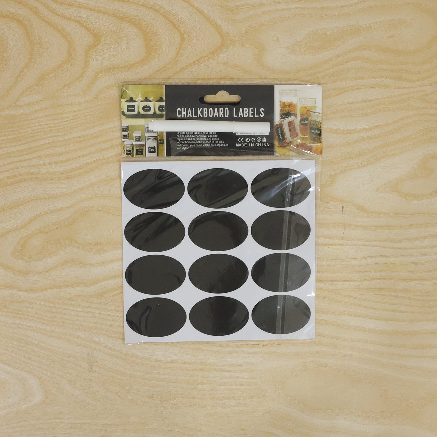 Oval Chalkboard Sticker Labels with Marker Pen, Reusable Jar Labels (1 Set)