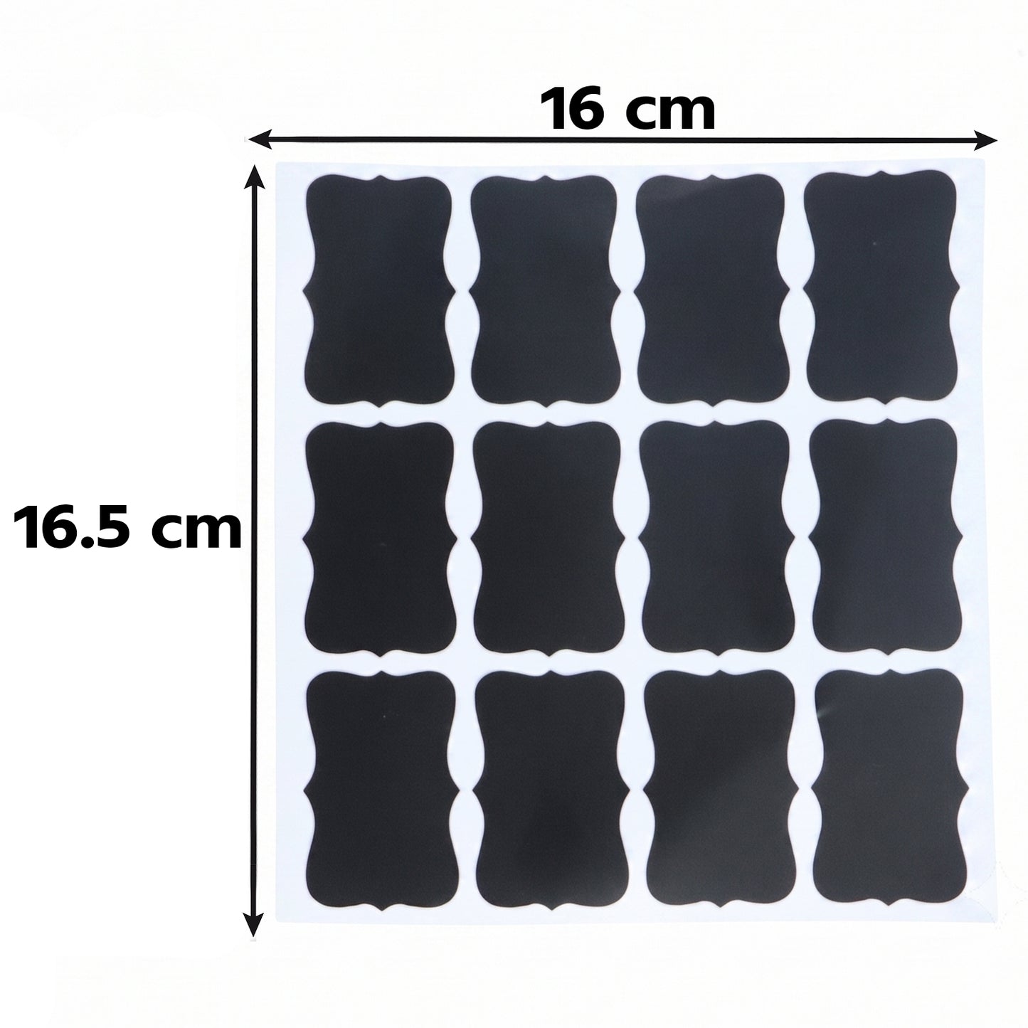 Fancy Shape Chalkboard Sticker Labels with Marker Pen, Jar Labels (1 Set)