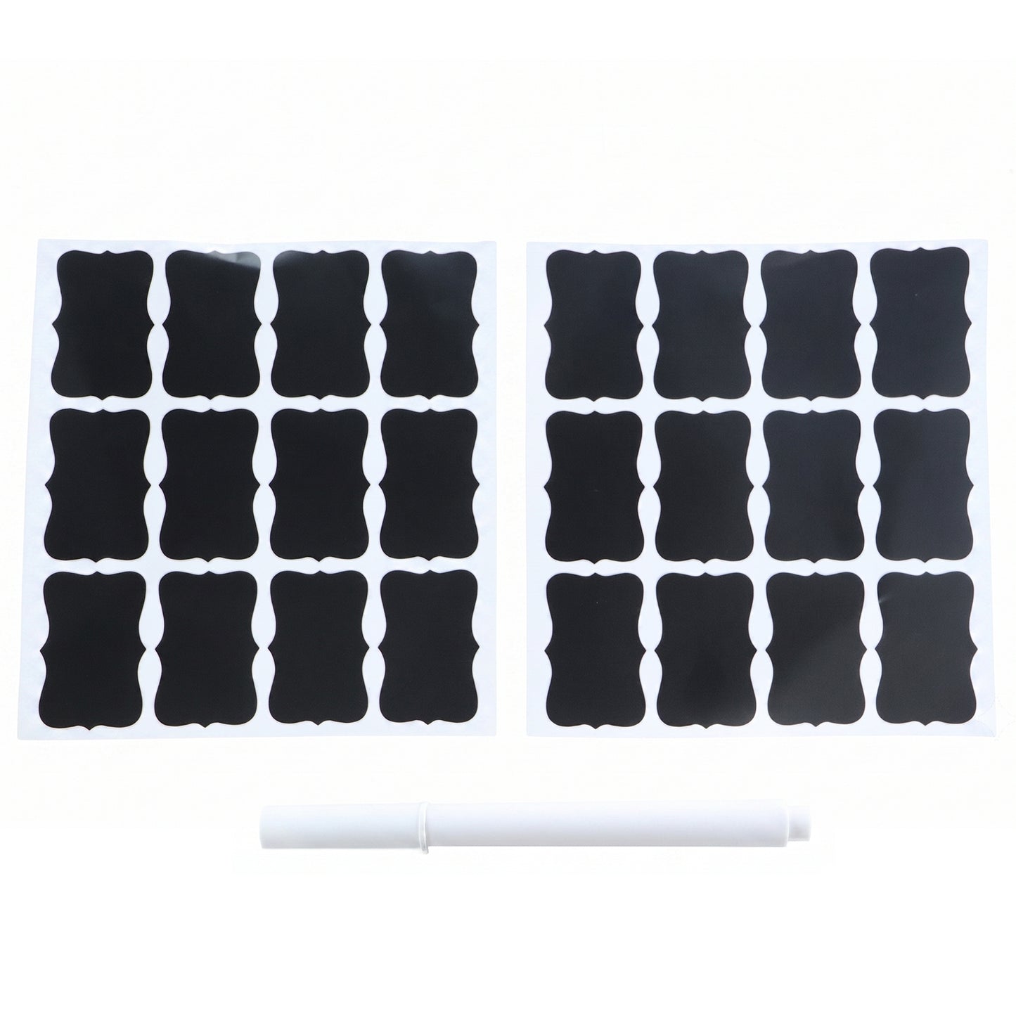 Fancy Shape Chalkboard Sticker Labels with Marker Pen, Jar Labels (1 Set)