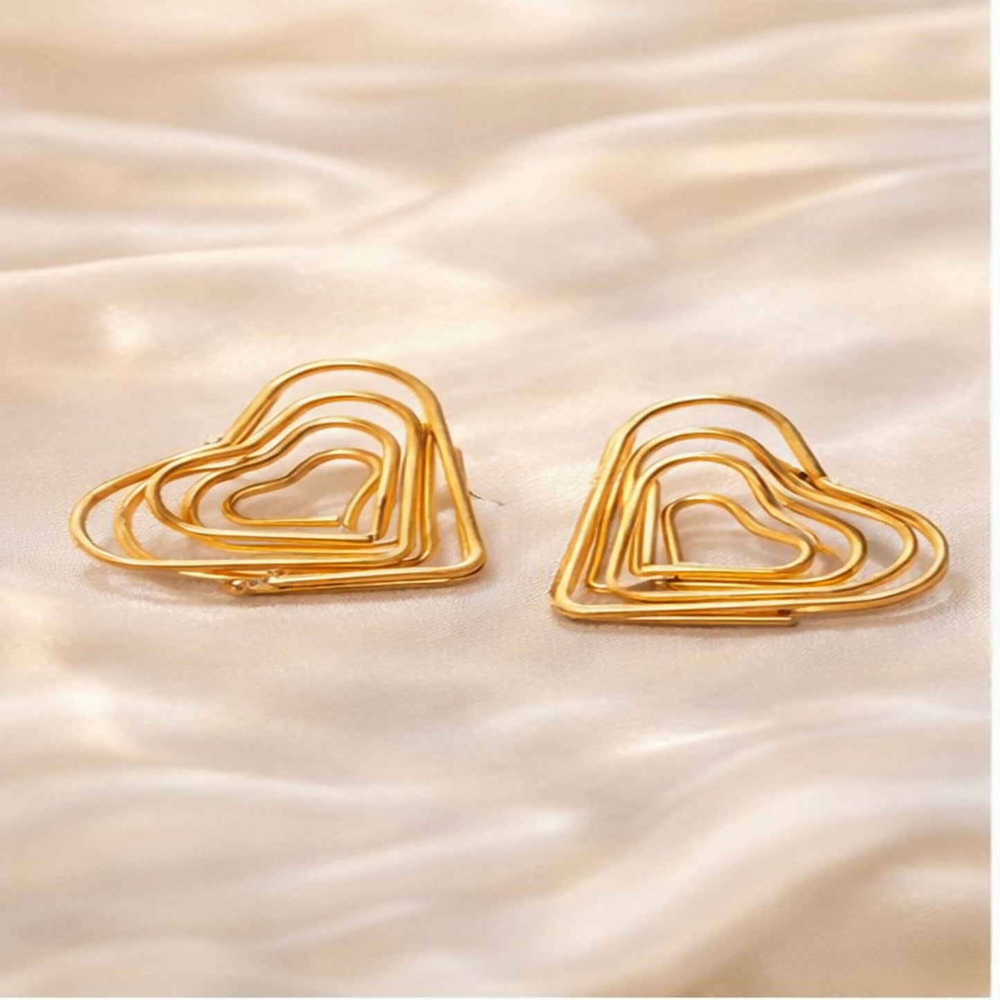 Elegant Gold Finish Heart Shape Bali Earrings for Women | Lightweight Fashion Earrings | Party & Daily Wear