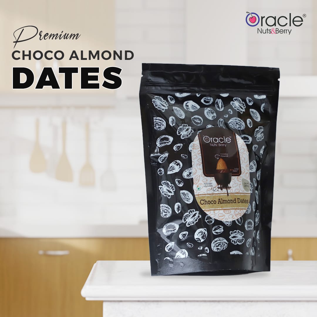 Oracle Nuts & Berry Premium Choco Almond Dates Chocolate Coated Dates with Crunchy Almond Center(200gm)