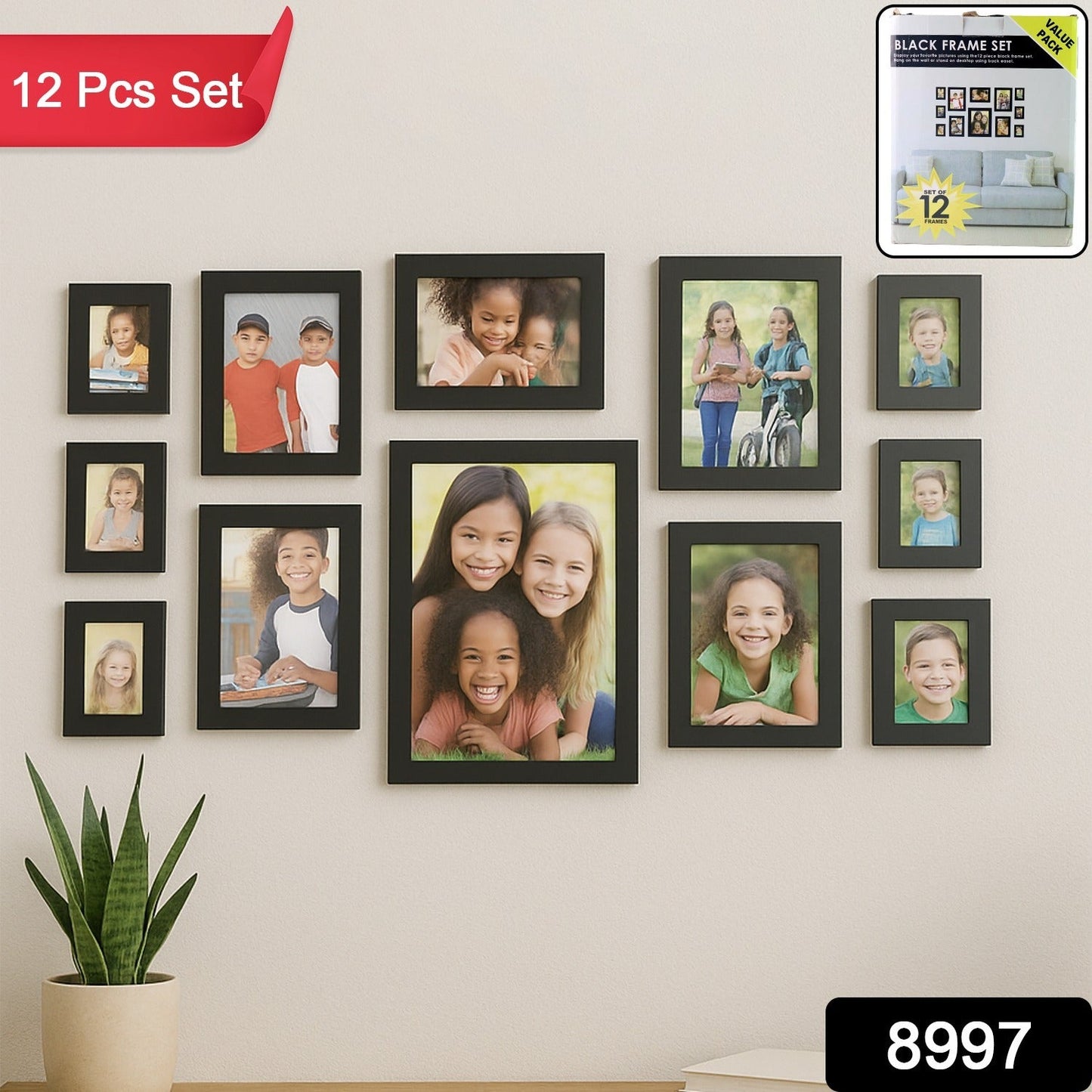 Deco Grid Black Wall Hanging Frame Set