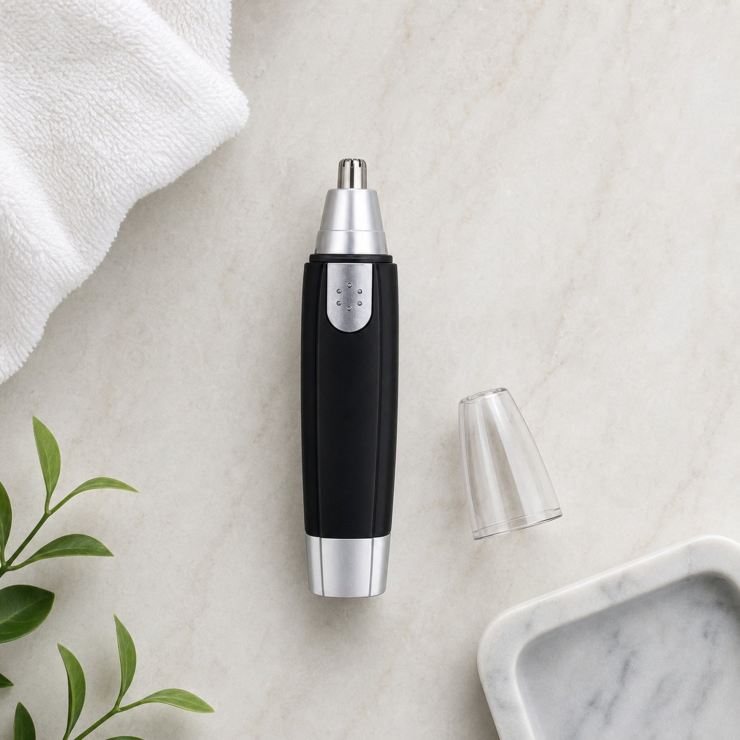 Ear and nose hair trimmer close-up image