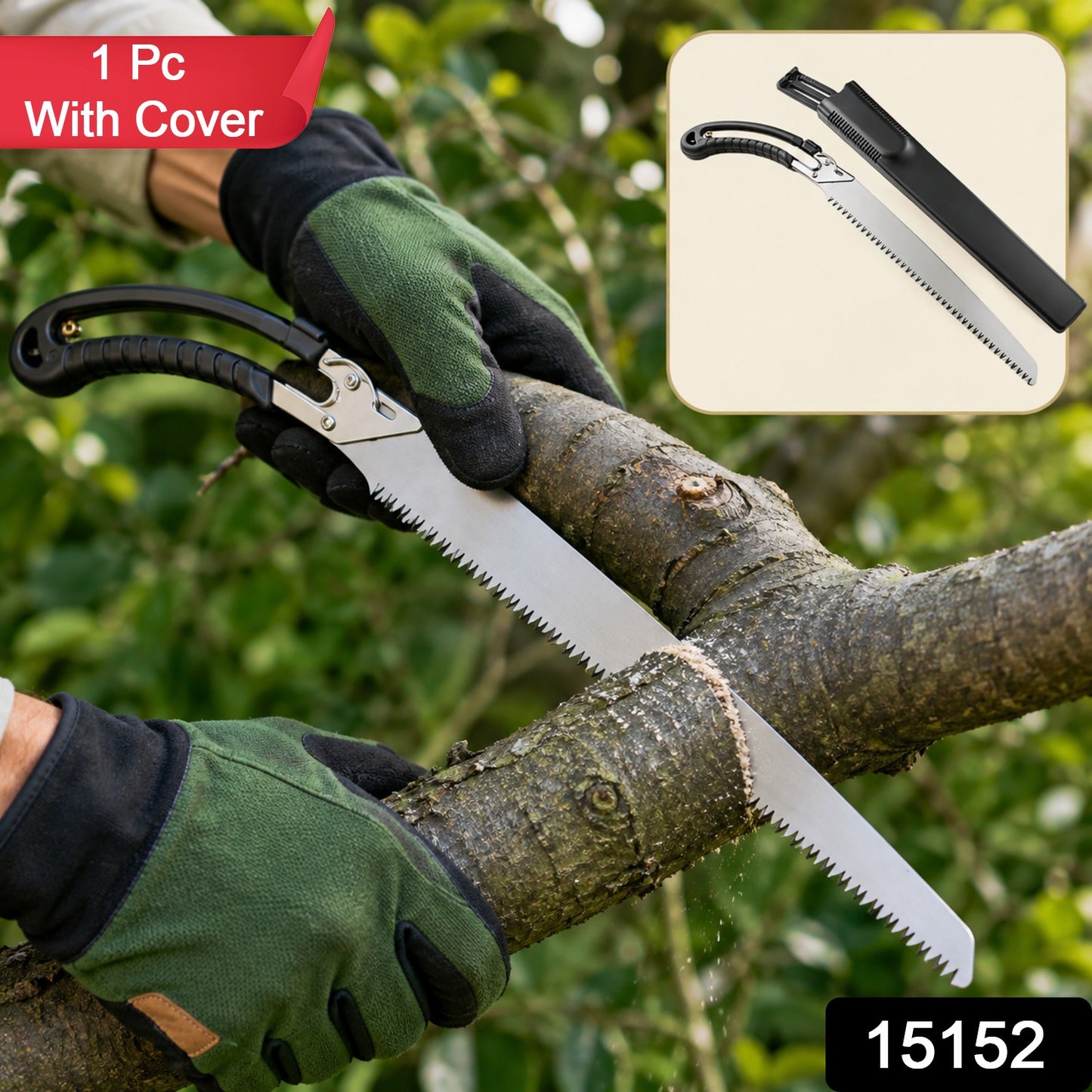 Garden and Outdoor Hand Saw 50 Cm with Cover for Branches (1 Pc)