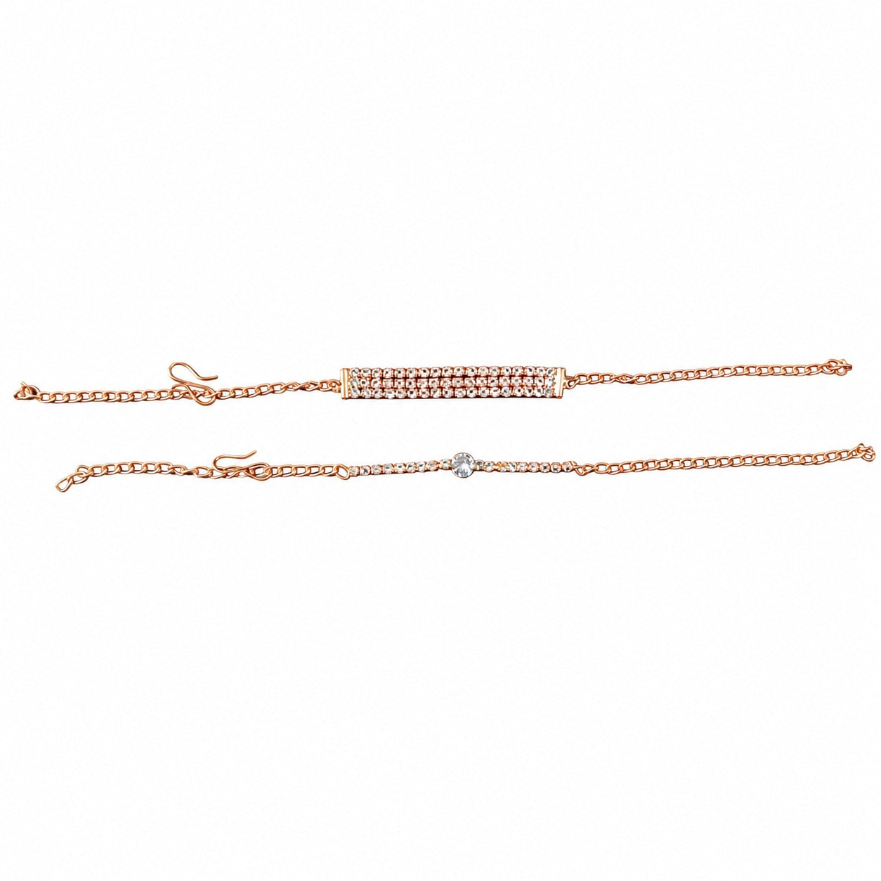 Rose gold plated stone bracelets in a stylish pack for gifting