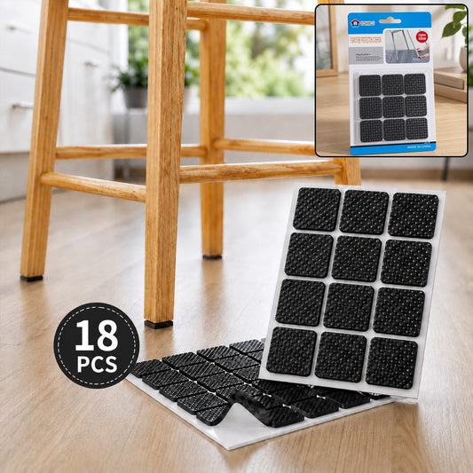 Self-Adhesive Furniture Pads – Square Floor Protectors (18 Pcs) | Styleva