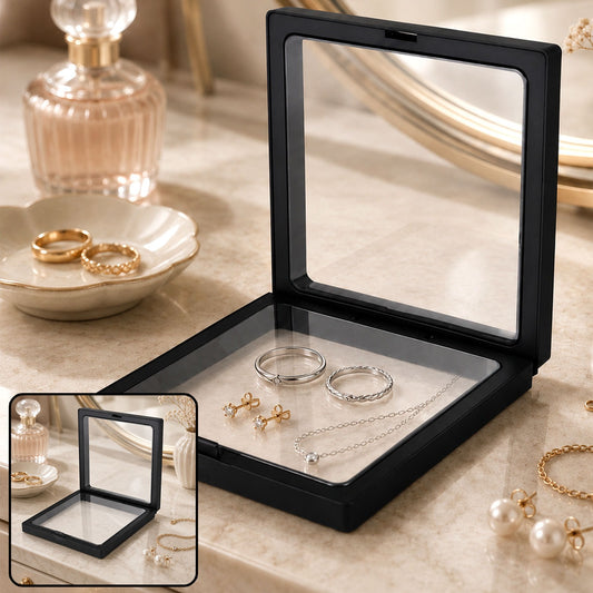 Transparent Jewellery Display Box – Floating 3D Effect for Showcasing