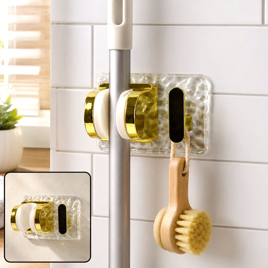Broom & Mop Holder – Strong Grip Wall Mounted Organizer