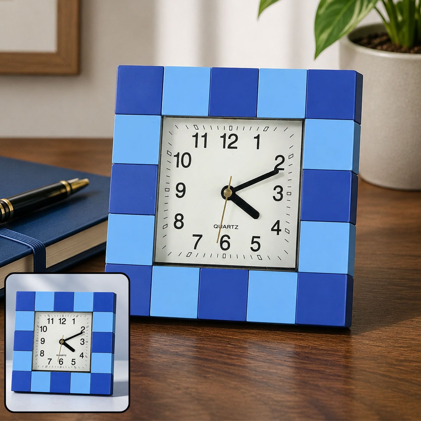 Table Clock – Modern Square Quartz for Desk, Office & Home Decor
