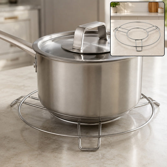 Stainless Steel Hot Pot Stand – Durable Heatproof Cookware Rack