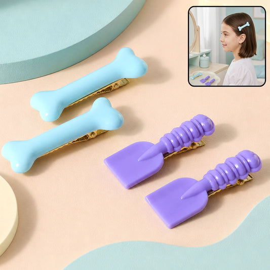 Cartoon Hair Clip Set – Cute & Lightweight 4-Piece for Kids
