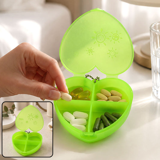 Heart Shape Pill Organizer – Compact Travel-Friendly Storage