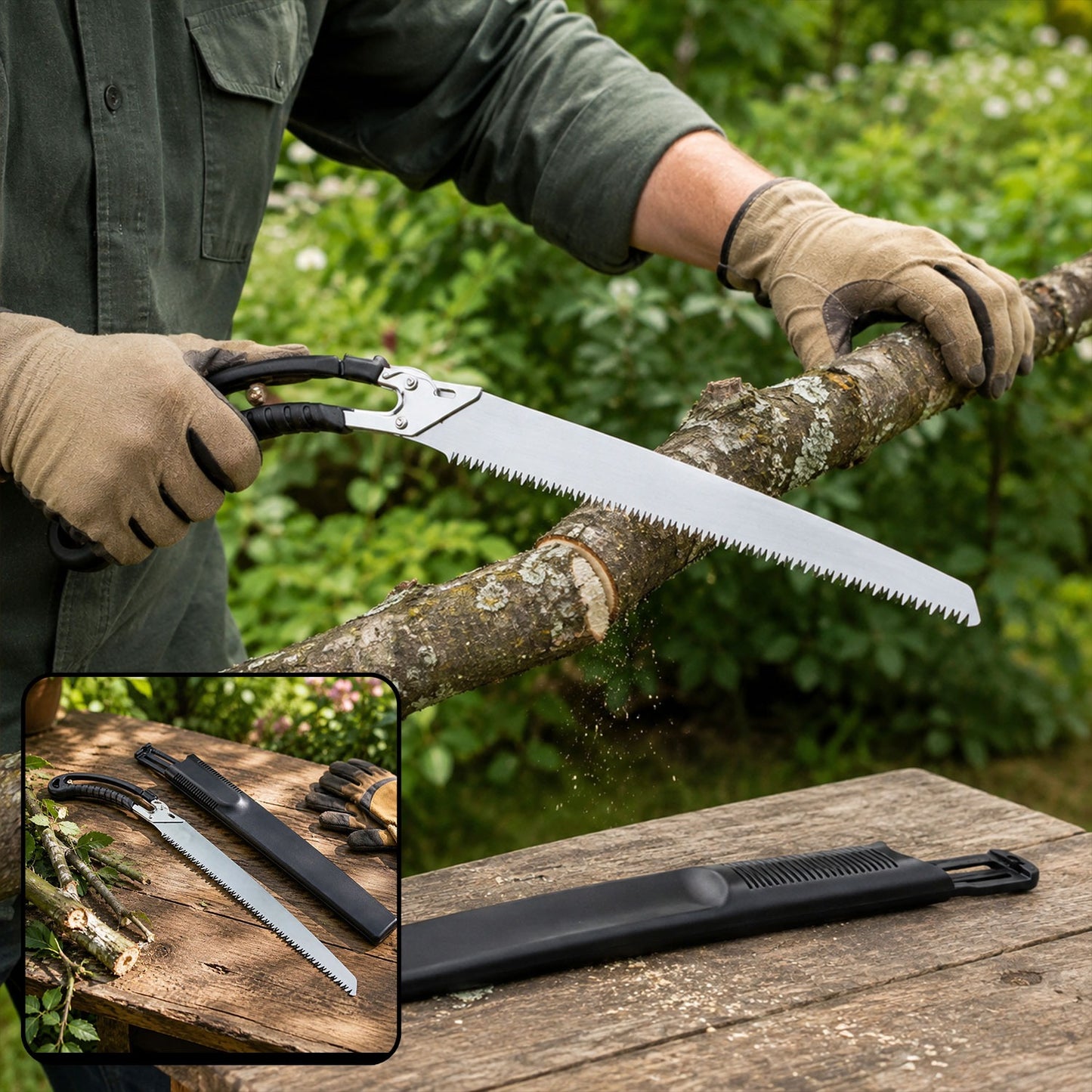 Garden and Outdoor Hand Saw 50 Cm with Cover for Branches