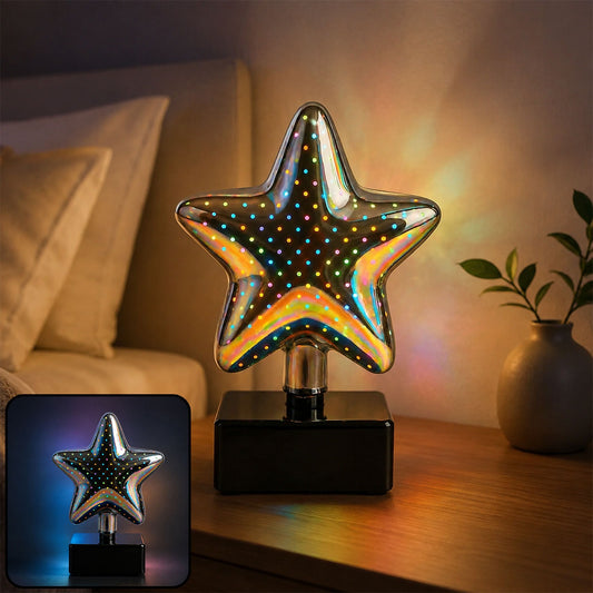 Star Shaped 3D Illusion LED Night Lamp – Multicolor Decorative Glow
