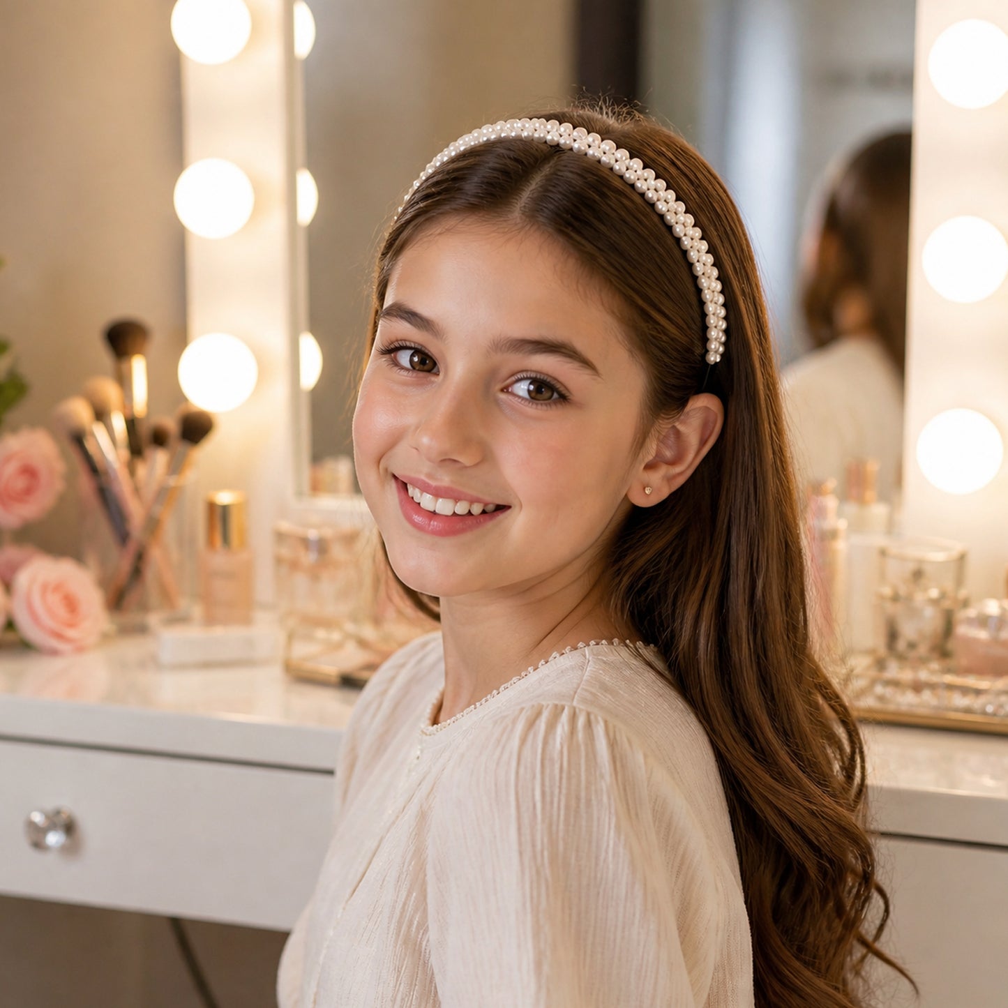 Elegant pearl hairband for women