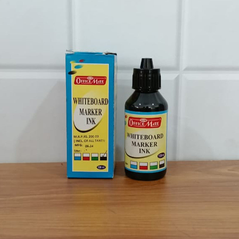 Office Mate Whiteboard Marker Ink 100ml – Refillable, Quick Dry, Long-Lasting Ink for Smooth Writing