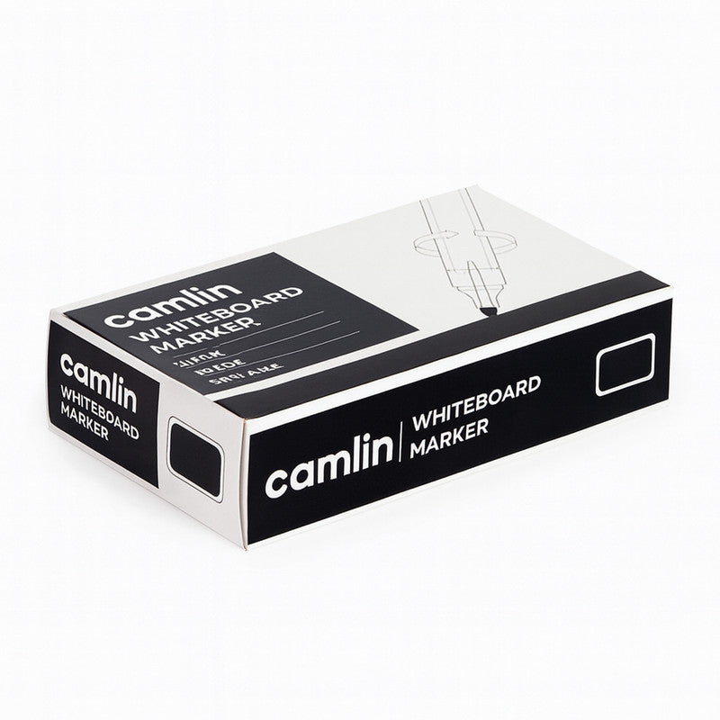 Camlin Whiteboard Marker – Black Color Bold Writing Refillable Markers (Pack of 10)