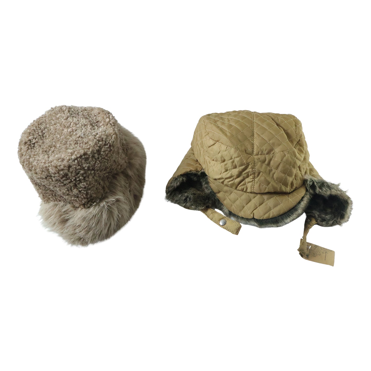 Side view of cold protection kids winter cap