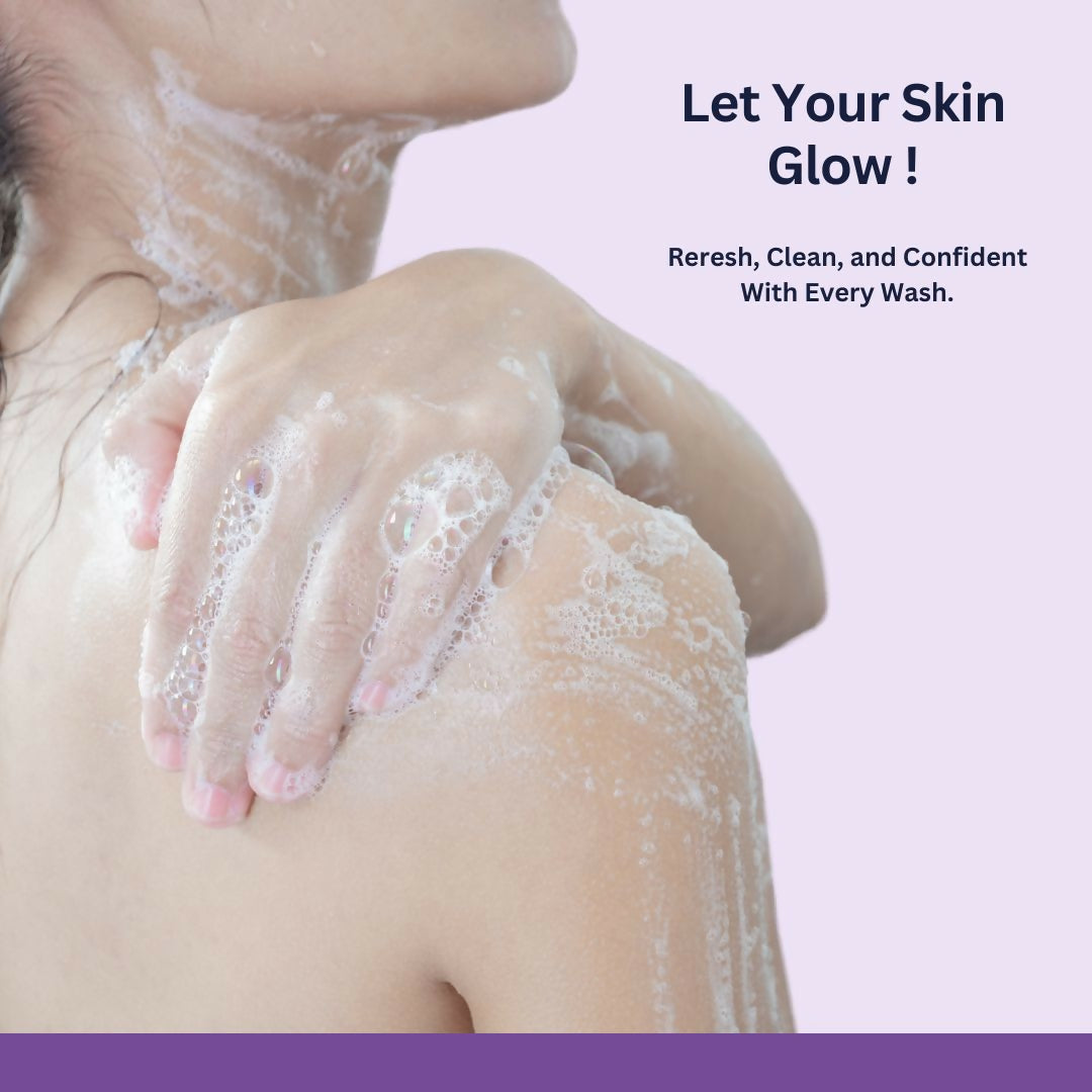Healthy skin after using the refreshing body wash with natural ingredients.