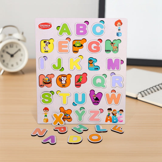 Aditi Wooden Alphabet Puzzle Board – Colorful A–Z Learning Toy for Kids