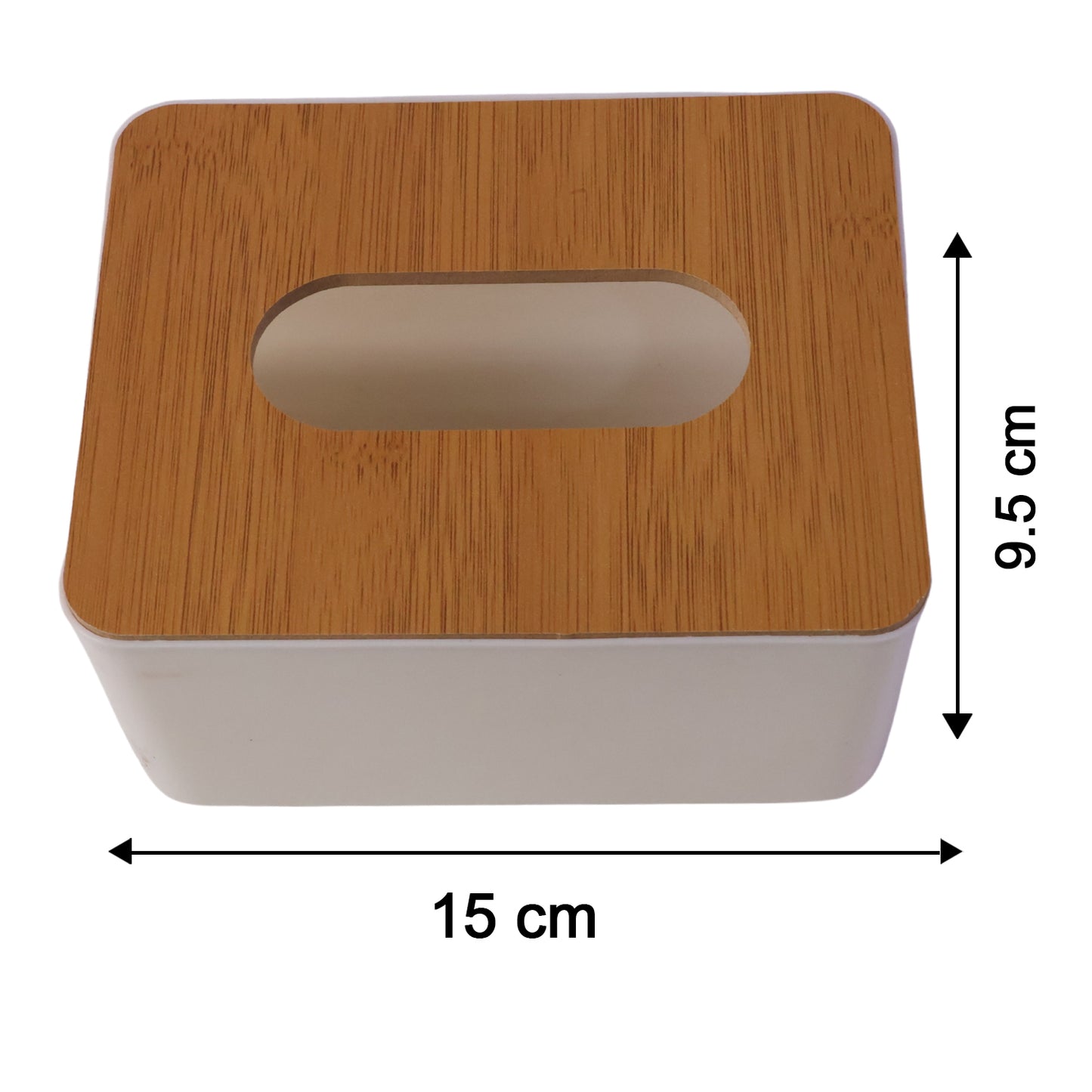 Bamboo Tissue Box Holder - Rectangular Paper Towel Dispenser