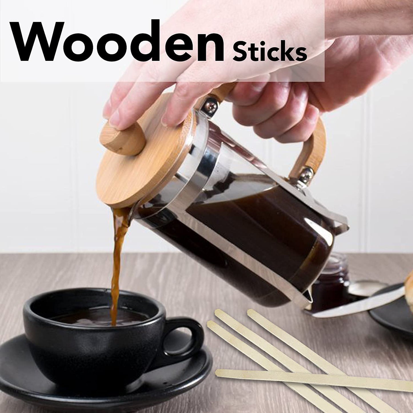 Freshee Wooden Coffee Stirrers 140×5×1 mm – 30 Pcs Pack