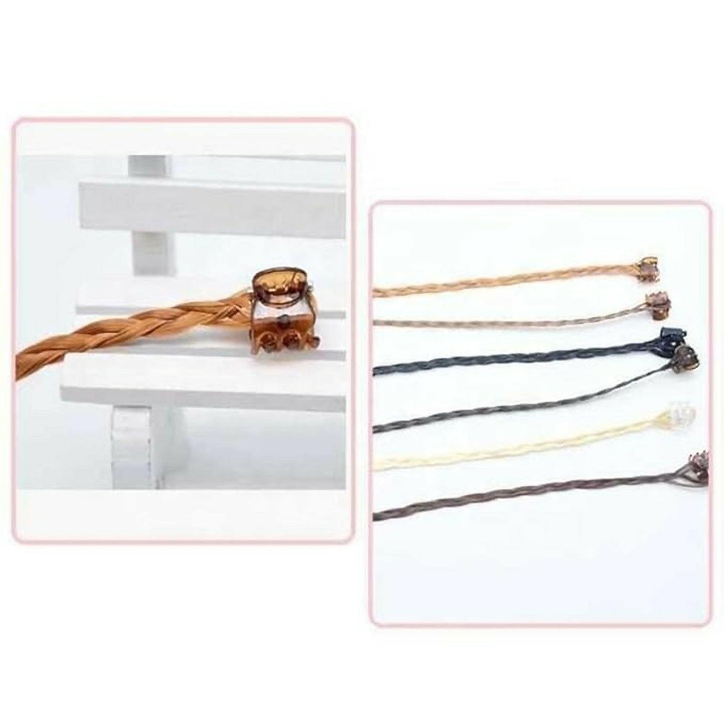 Clip-On Hair Braid Extensions for Girls | Natural Look Styling Accessories Pack of 6