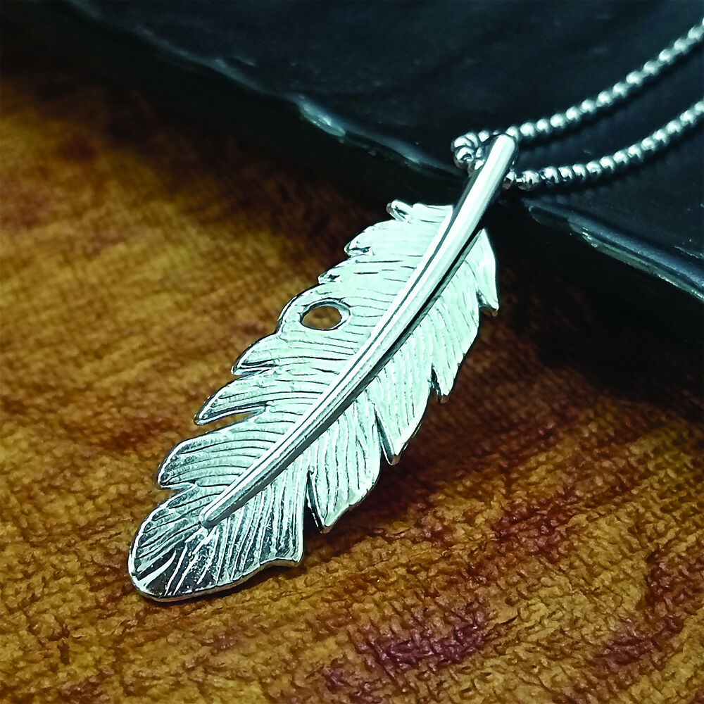Trendy Feather Chain Pendent for Mens