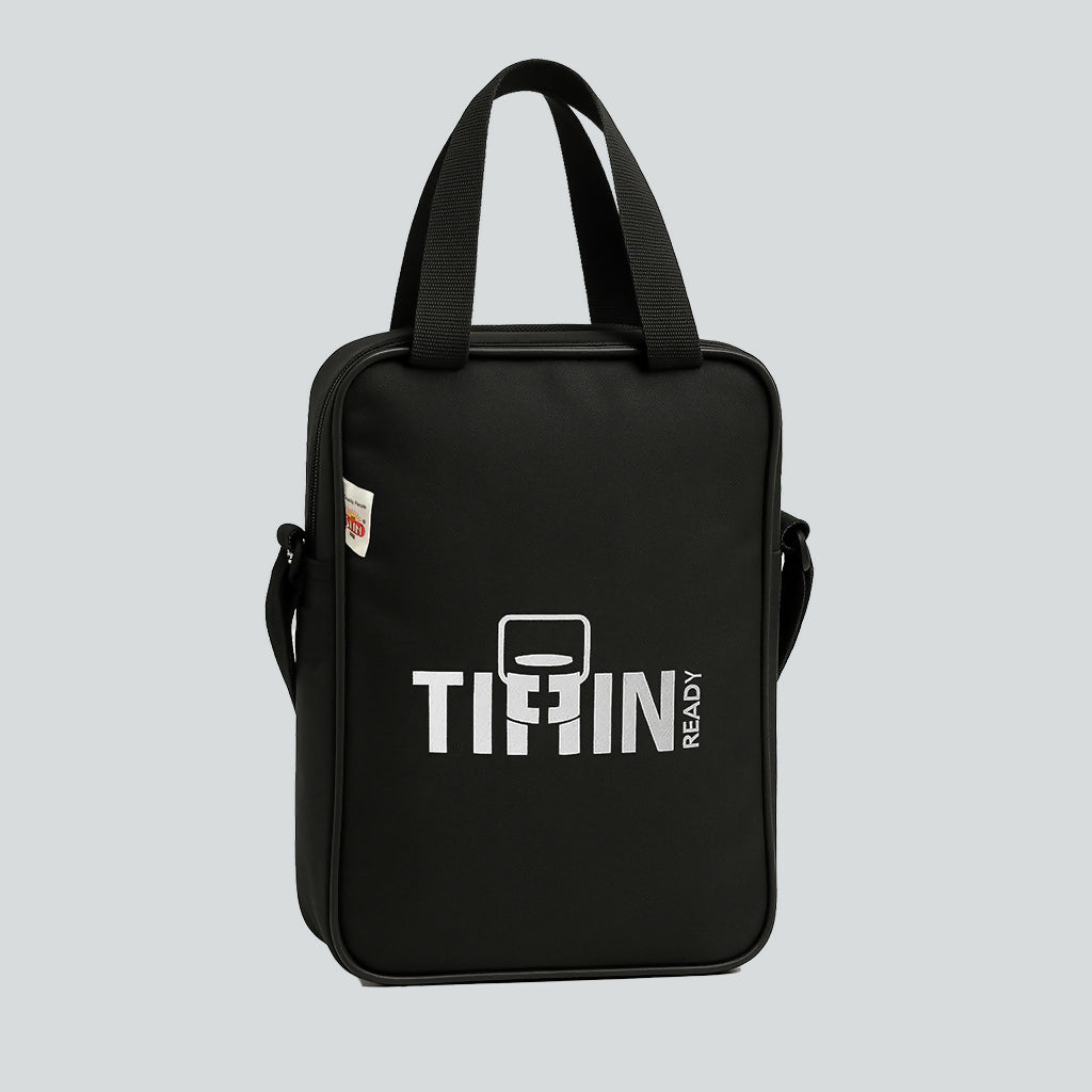 Tiffin Ready Premium Lunch Bag | Tiffin Carrier | Stylish Black Office, School & Travel Lunch Box Bag for Men & Women