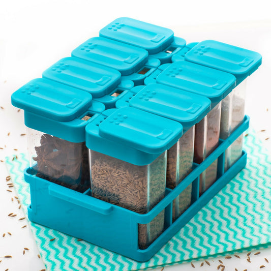 multipurpose spice rack with tray set of 8